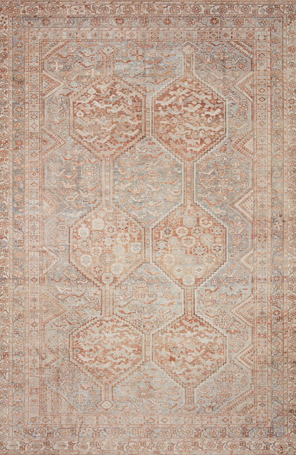 Loloi Chris Loves Julia Jules Collection JUL-04 Tangerine/Mist 2'-3'' x 3'-9'', .13" Pile Height, Accent Rug