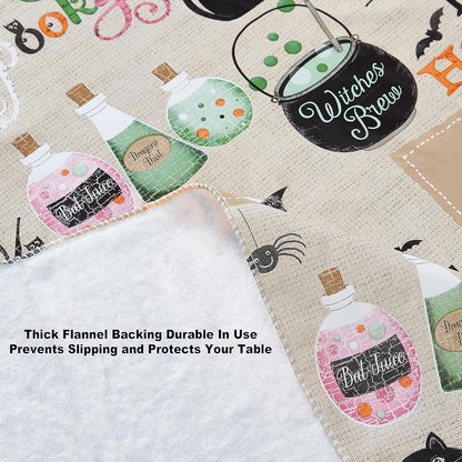 Newbridge Halloween Tablecloth - Witches Brew Design | 52 x 52 Inch Vinyl with Flannel Backing