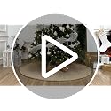 60-Inch Bouclé Faux Fur Christmas Tree Skirt with Foam Lining and Concealed Slide Clasp - Brown