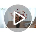 Artificial Fall Flowers with Vase - Burnt Orange Silk Mum Arrangement, 18 Pcs