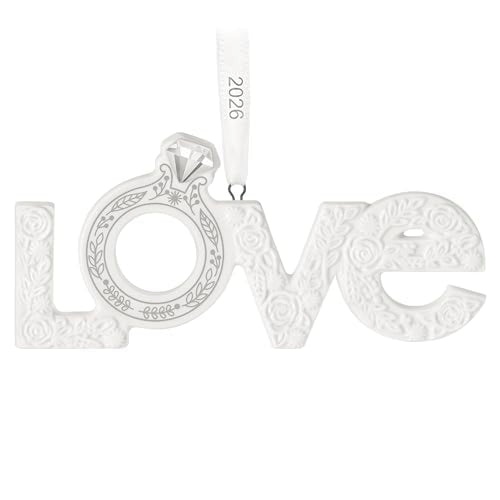Hallmark Keepsake Christmas Ornament - Our Engagement 2026 - White Porcelain Gift