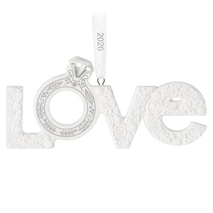 Hallmark Keepsake Christmas Ornament - Our Engagement 2026 - White Porcelain Gift