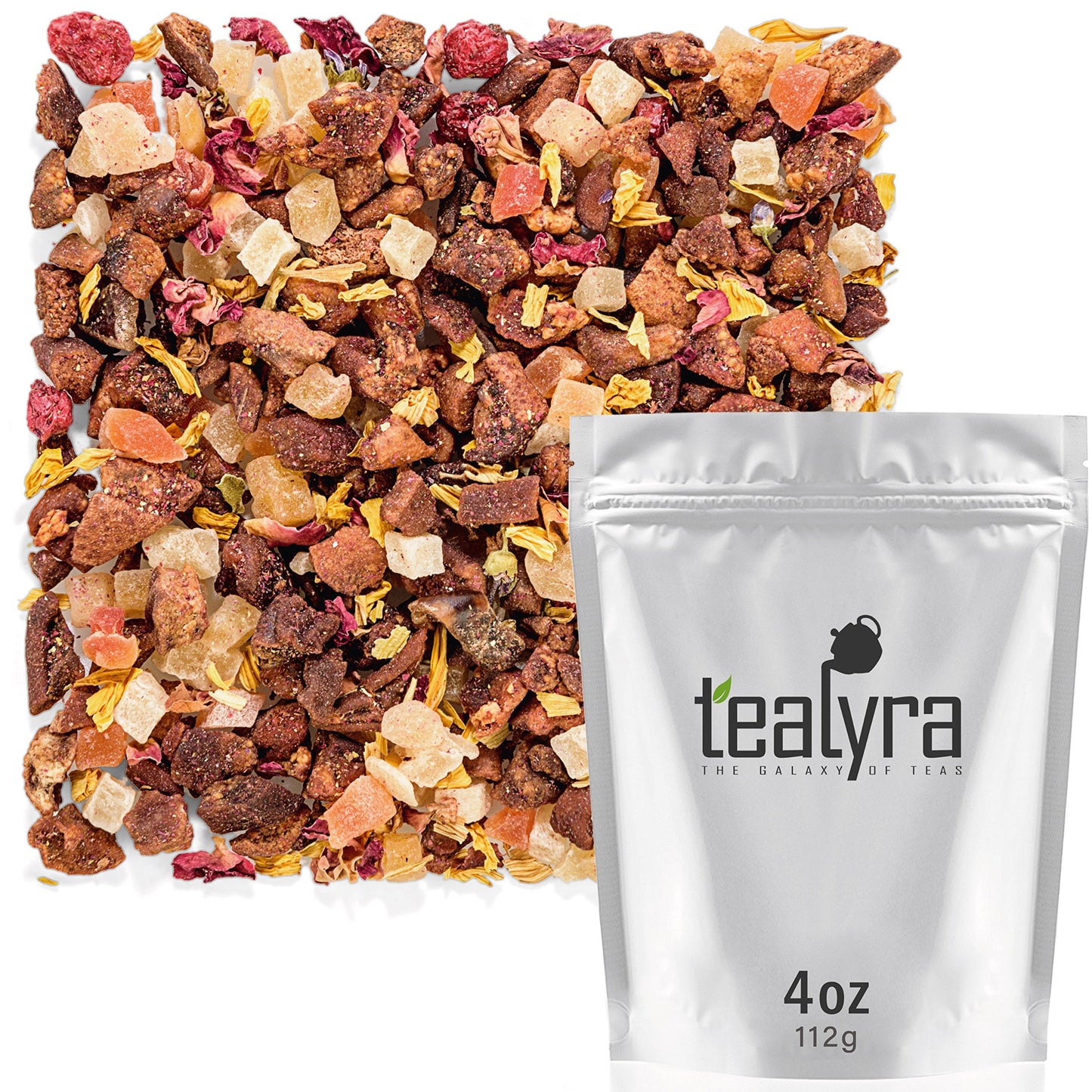 Tealyra - Macaron à la Pêche - Pear Pineapple Mango - Herbal Fruity Loose Leaf Tea Blend - Caffeine-Free - Vitamin Rich - Hot or Iced - 112g (4-ounce)