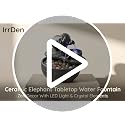 Ceramic Elephant Water Fountain with LED Light and Crystal Accents - Small Indoor Decor