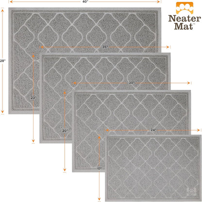 Neater Pets Cat Litter Mat - Thick & Durable Trapper Pad | Soft on Paws, Anti-Skid, Easy to Clean, Grey