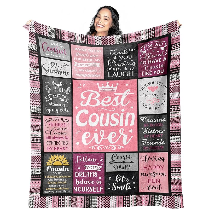 Cousin Gift Throw Blanket 60x50 in - Cozy 60in x 50in Christmas Birthday for Women, Mcurore Variation