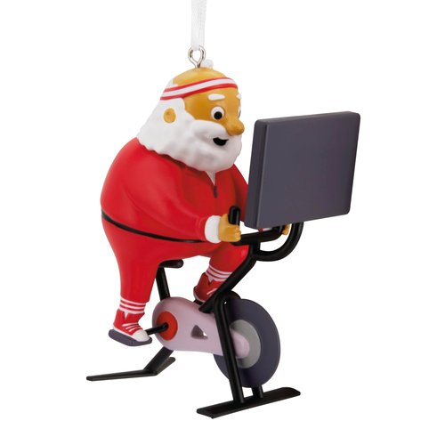 Hallmark Cycling Santa Christmas Ornament