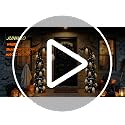 Black Halloween Tree with Ghost Skull Lights - 5ft Pop Up Tinsel Tree - Variation: Ghost Skull