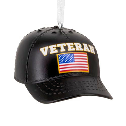 Veteran Baseball Hat Christmas Ornament - Military Tribute Holiday Decor