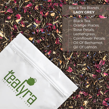 Tealyra - Milady Grey - Delightful Black Loose Leaf Tea - Rose Petals and Lemongrass with Orange - Medium Caffeine - Blend - All Natural - 110g (4-ounce)