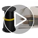 Black Round Adjustable Bed Support Legs 4.1–7.3 Inch with Locking Ring - 2 Pack