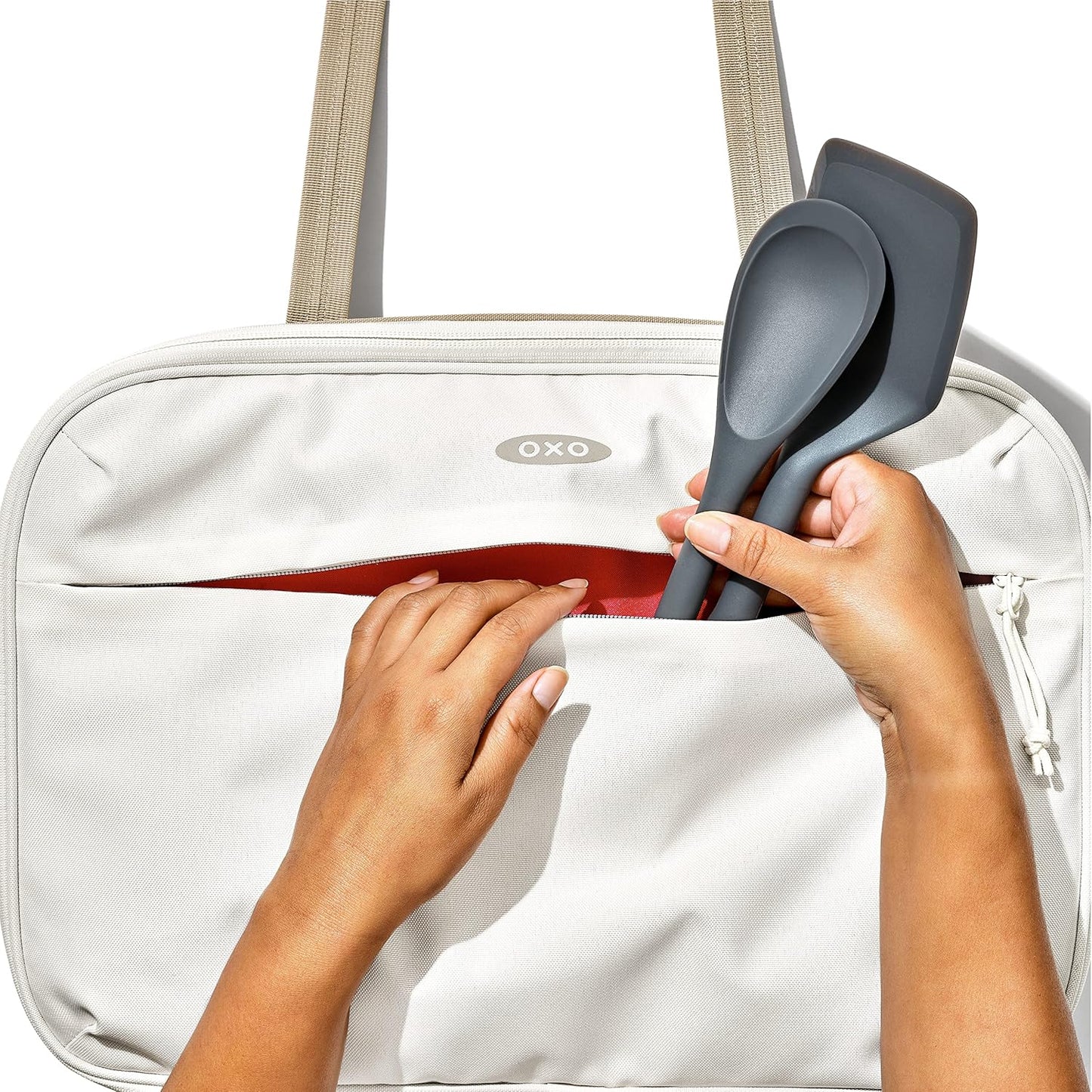 OXO Good Grips Insulated Casserole Carrier - Keep Dishes Hot or Cold | Stylish Oat Color