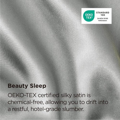 Bedsure Satin Pillowcase - Luxurious Silk-Like Comfort | Standard Size 20x26 Inches, Silver Grey, 2-Pack