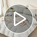 Gray Gingham Bed in a Bag King Size Comforter Set - 5 Pieces