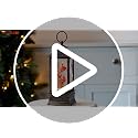 Christmas Snow Globe Lantern with Music & Timer - Cardinal Red, 10.4''