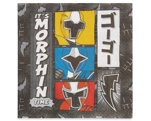 Amscan Power Rangers Ninja Steel Luncheon Paper Napkins - 6.5" x 6.5" - Multicolor - Pack of 16