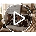 Brown Cowhide Print Throw Pillow with Insert - Rustic Farmhouse Decor 18x18
