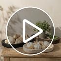 Hanobe White Wooden Decorative Key Bowl for Coffee Table, Rustic Home Decor