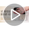 Catholic Rosary & Prayer Pen Set for First Responders - St. Michael Gold Sandstone