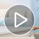 Queen Blue Memory Foam Mattress Topper with Cooling Bamboo Cover - 4 Inch