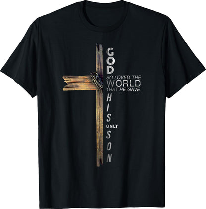Son of God | Jesus Christ Cross T-Shirt - Inspirational John 3:16 Design, Unisex Fit