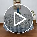 Smalt Blue 72-Inch Round Hand Block Printed Cotton Tablecloth - Floral Home Decor