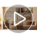 Watercolor Pumpkin Wall Art Prints with Retro Gold Frame - 8x10 Inch Fall Decor