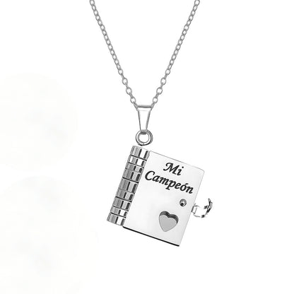 Engravable Heart Geometric Titanium Steel Necklace