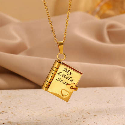 Engravable Heart Geometric Titanium Steel Necklace