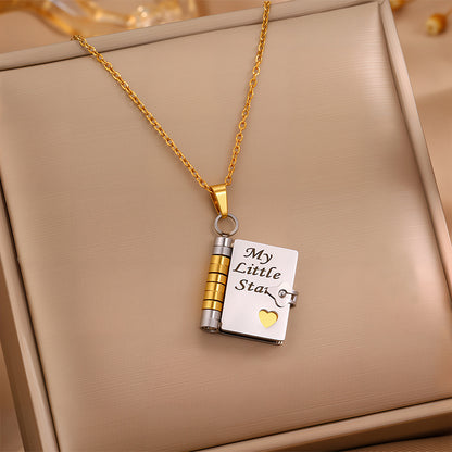 Engravable Heart Geometric Titanium Steel Necklace