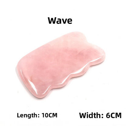 Rose Quartz Jade Facial Body Massage Scraping Stones