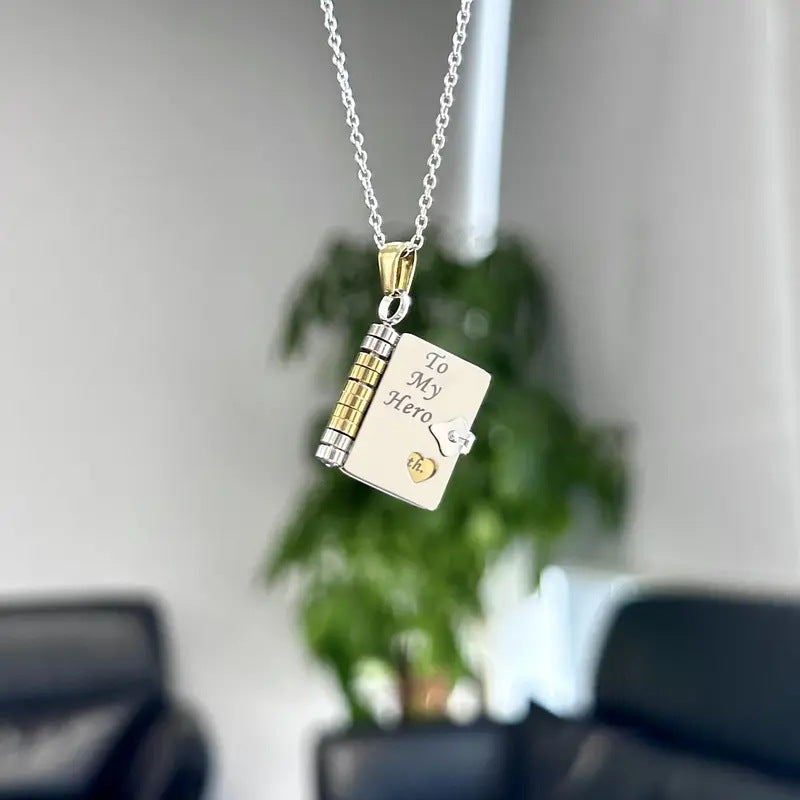 Engravable Heart Geometric Titanium Steel Necklace