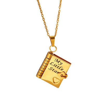 Engravable Heart Geometric Titanium Steel Necklace