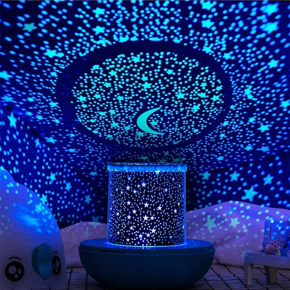 WINICE Remote Control and Timer Design Seabed Starry Sky Rotating LED Star Projector for Bedroom, Night Light for Kids, Night Color Moon Lamp for Children Baby Teens Adults(Blue)